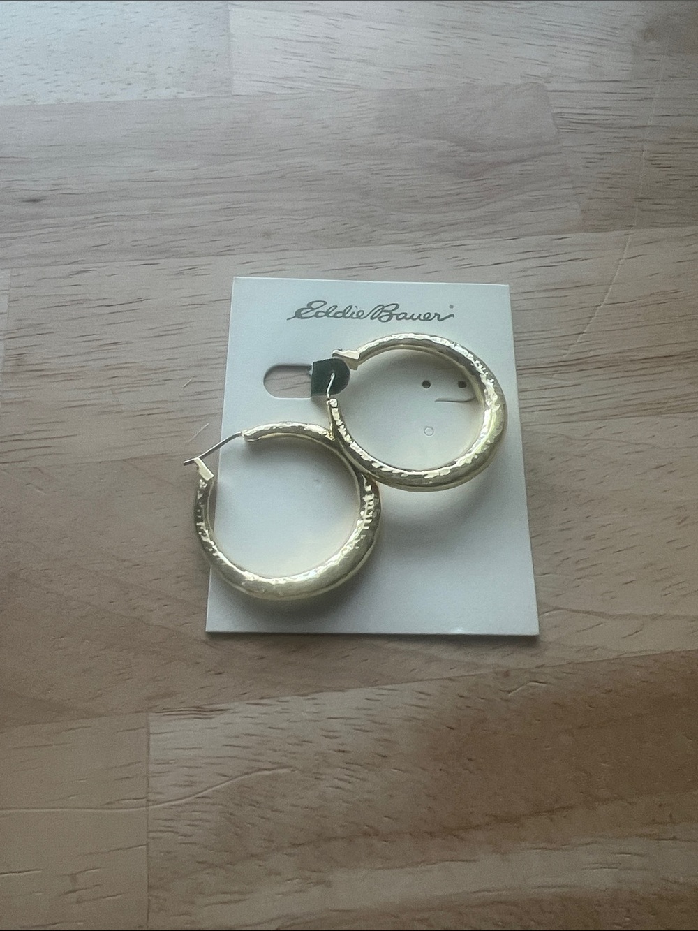 Eddie Bauer Hammered Gold Hoop Earrings